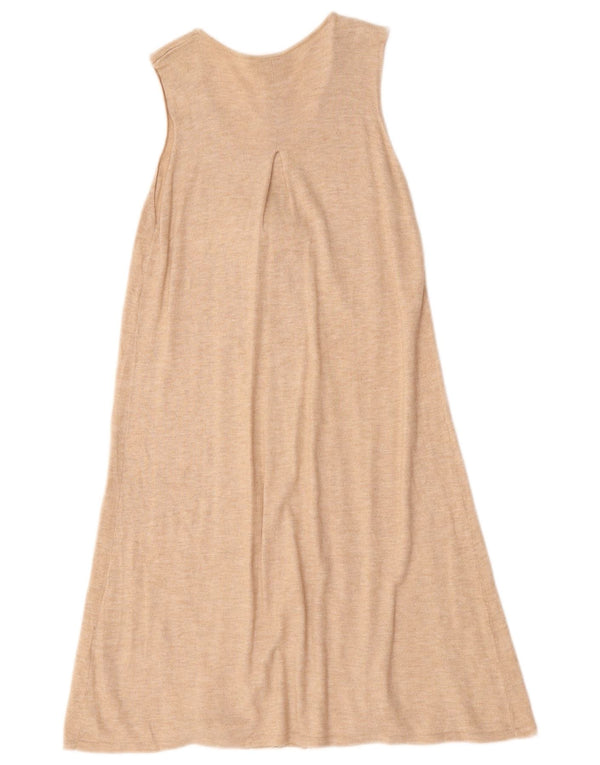 Zara Girls Sleeveless A-Line Dress 13-14 Years Beige Viscose