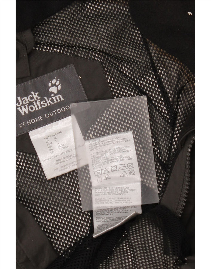 Jack Wolfskin Mens Rain Jacket UK 36/38 Medium Grey Colourblock Polyamide