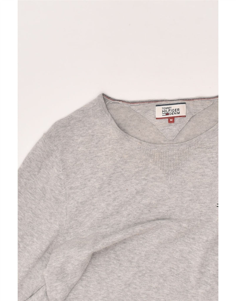 TOMMY HILFIGER Mens Crew Neck Jumper Sweater Medium Grey Cotton | Vintage Tommy Hilfiger | Thrift | Second-Hand Tommy Hilfiger | Used Clothing | Messina Hembry 