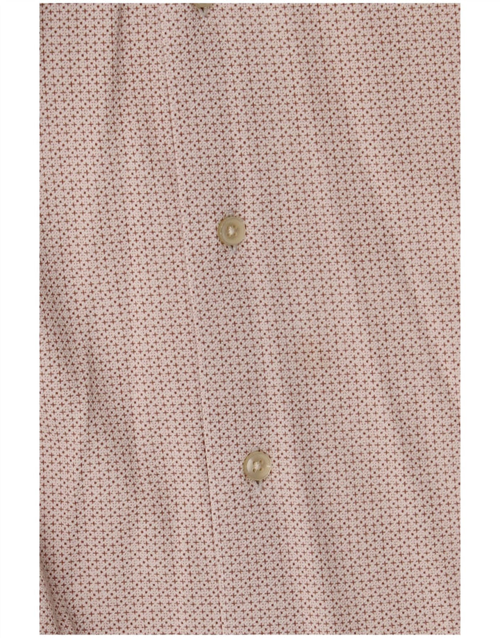 Tommy Hilfiger Mens Regular Fit Shirt Medium Off White Geometric Cotton