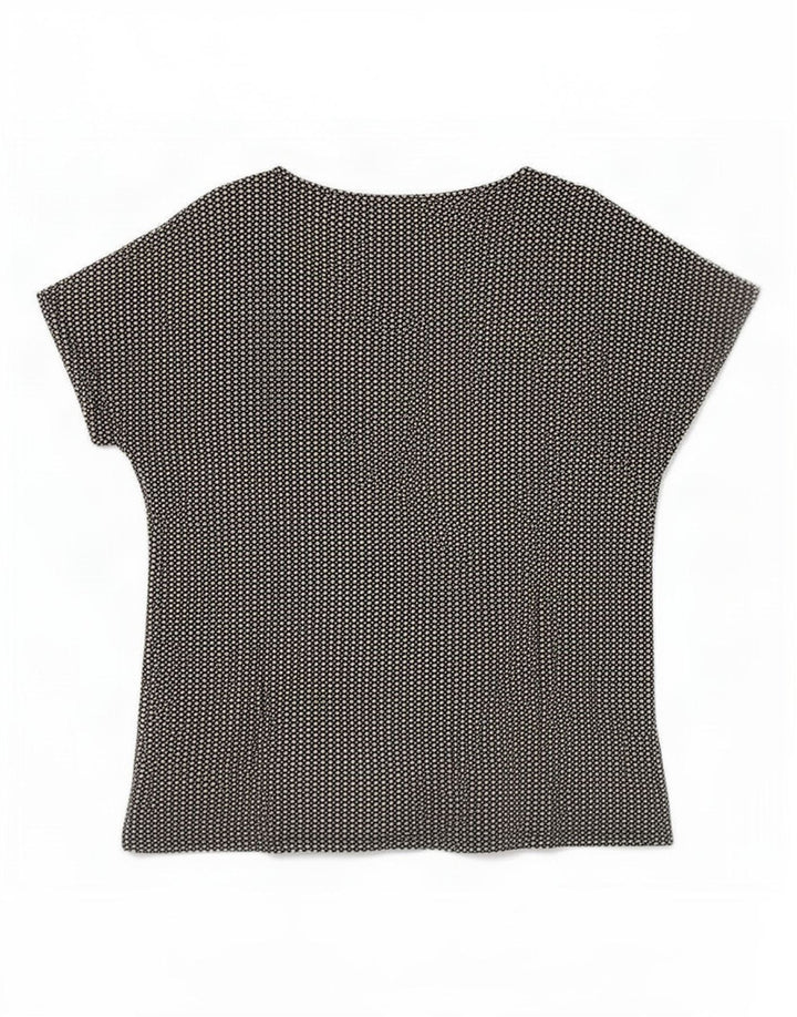 Marks & Spencer Womens Blouse Top UK 14 Large Black Spotted Viscose