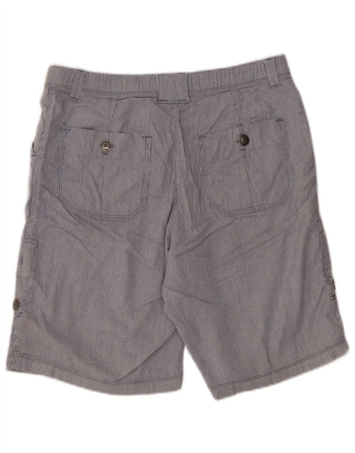 LEE Mens Cargo Shorts W32 Medium Blue Pinstripe