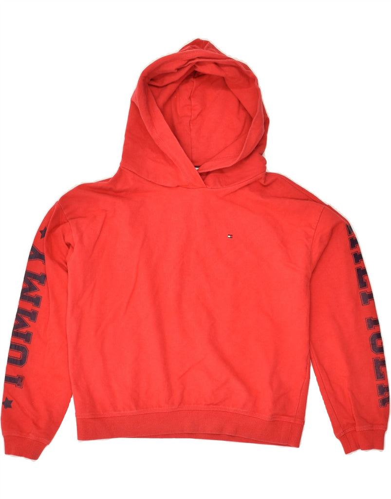 TOMMY HILFIGER Boys Graphic Hoodie Jumper 11-12 Years Red Cotton | Vintage Tommy Hilfiger | Thrift | Second-Hand Tommy Hilfiger | Used Clothing | Messina Hembry 