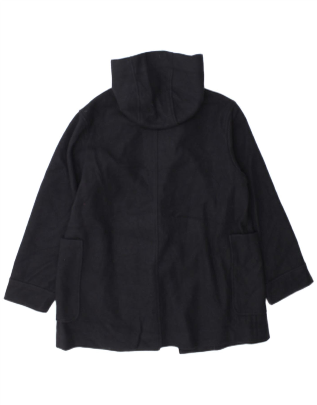 Zara Girls Hooded Double Breasted Coat 13-14 Years Navy Blue Polyester
