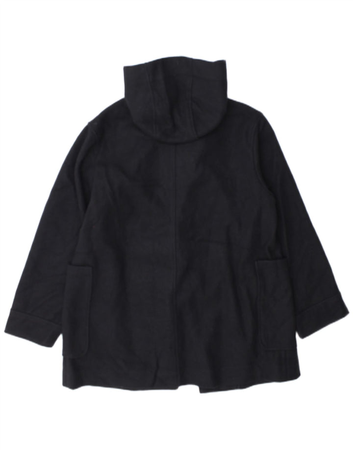Zara Girls Hooded Double Breasted Coat 13-14 Years Navy Blue Polyester