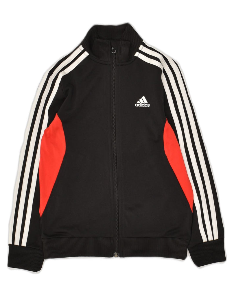 ADIDAS Boys Tracksuit Top Jacket 7-8 Years Black Colourblock Polyester | Vintage Adidas | Thrift | Second-Hand Adidas | Used Clothing | Messina Hembry 