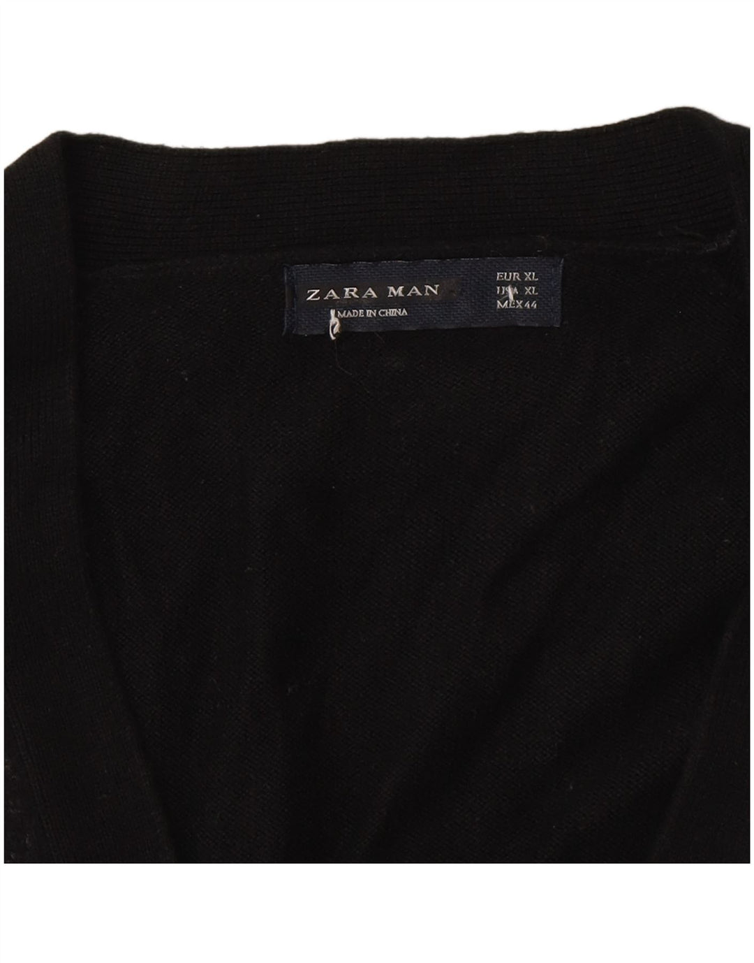 Zara Mens Cardigan Sweater XL Black Colourblock
