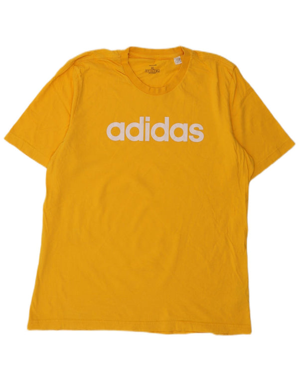 Adidas Mens Graphic T-Shirt Top XL Yellow Cotton