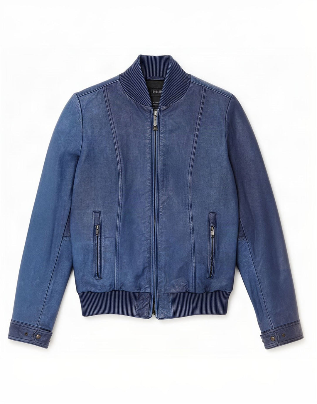 Bomboogie Womens Leather Jacket UK 12 Medium Blue