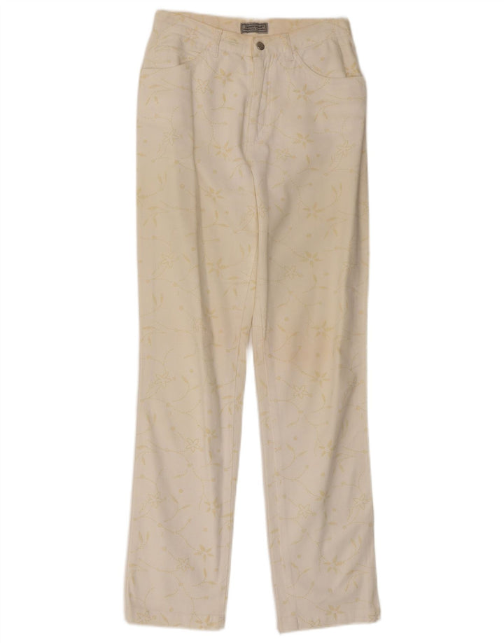 Fendissime Womens Regular Regular Fit Trousers W27 L29 White Floral Classic
