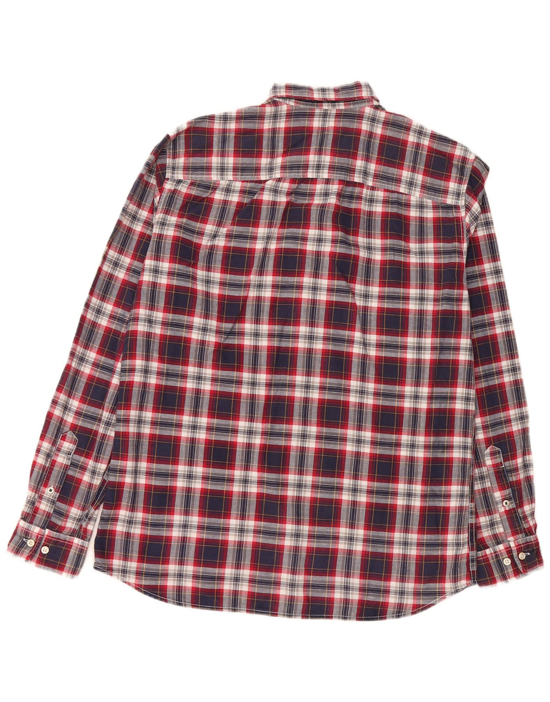 JACK & JONES Mens Shirt Medium Navy Blue Check Cotton