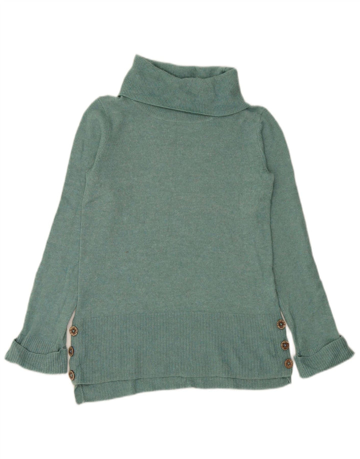 White Stuff Womens Roll Neck Jumper Sweater UK 8 Small  Green Nylon