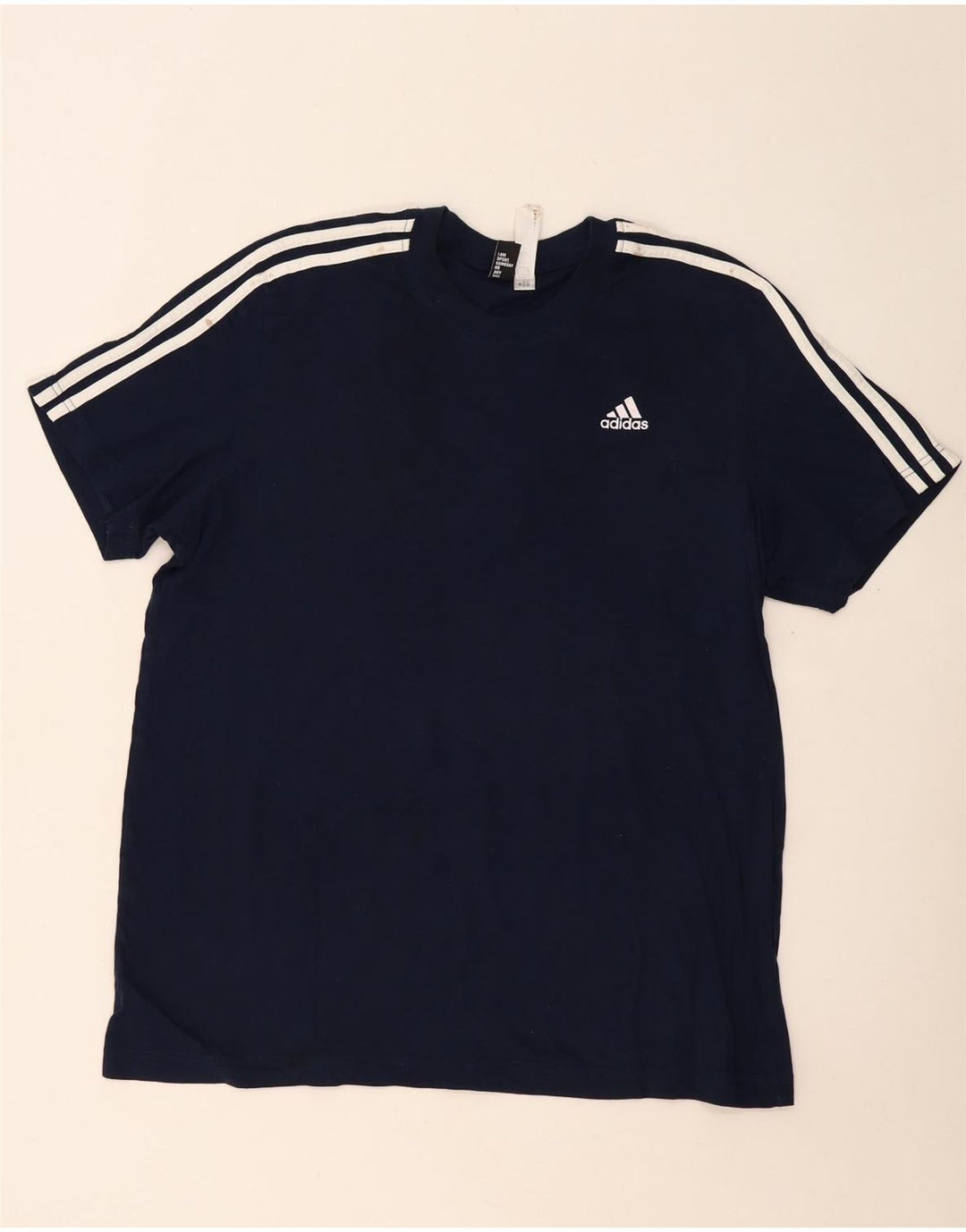 ADIDAS Mens T-Shirt Top Large Navy Blue Cotton