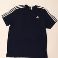 ADIDAS Mens T-Shirt Top Large Navy Blue Cotton
