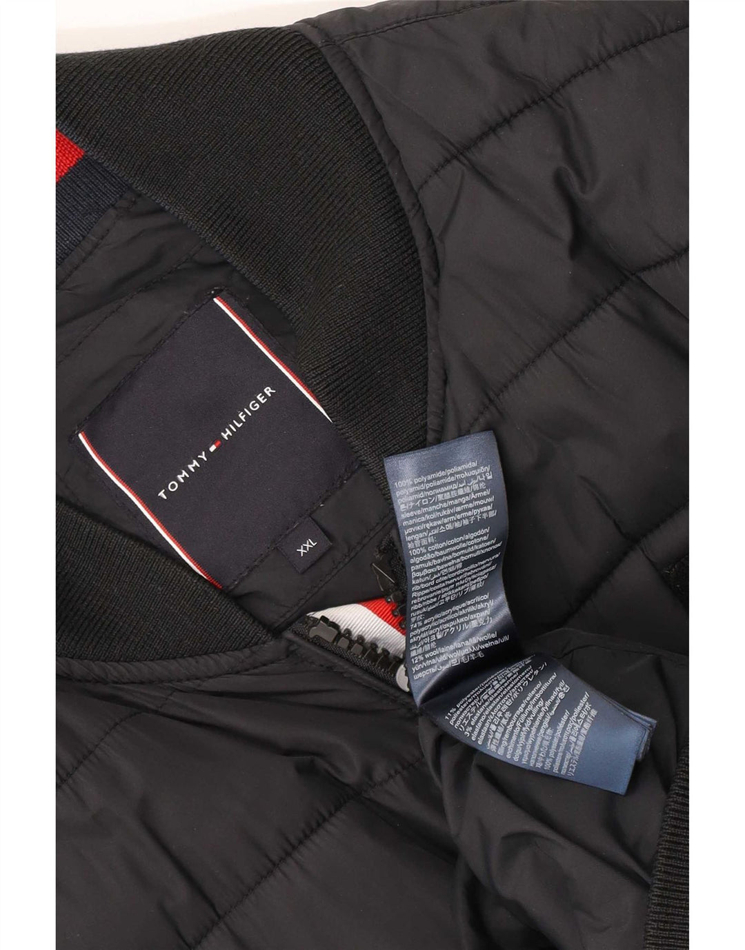 Tommy Hilfiger Mens Padded Jacket UK 44 2XL Black Polyamide