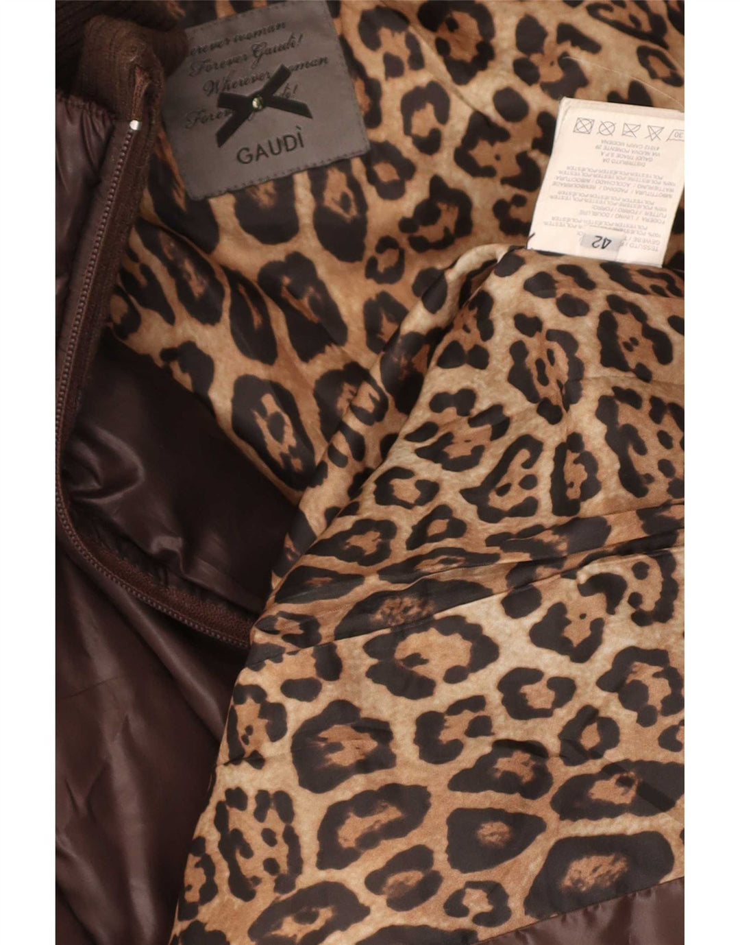 Gaudi Womens Hooded Padded Coat IT 42 Medium Brown Polyester