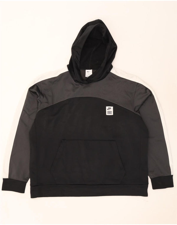 Nike Mens Therma-Fit Hoodie Jumper XL Black Colourblock Polyester