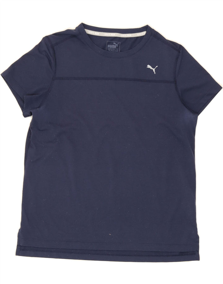 PUMA Womens T-Shirt Top UK 12 Medium Navy Blue Polyester Vintage Puma and Second-Hand Puma from Messina Hembry 