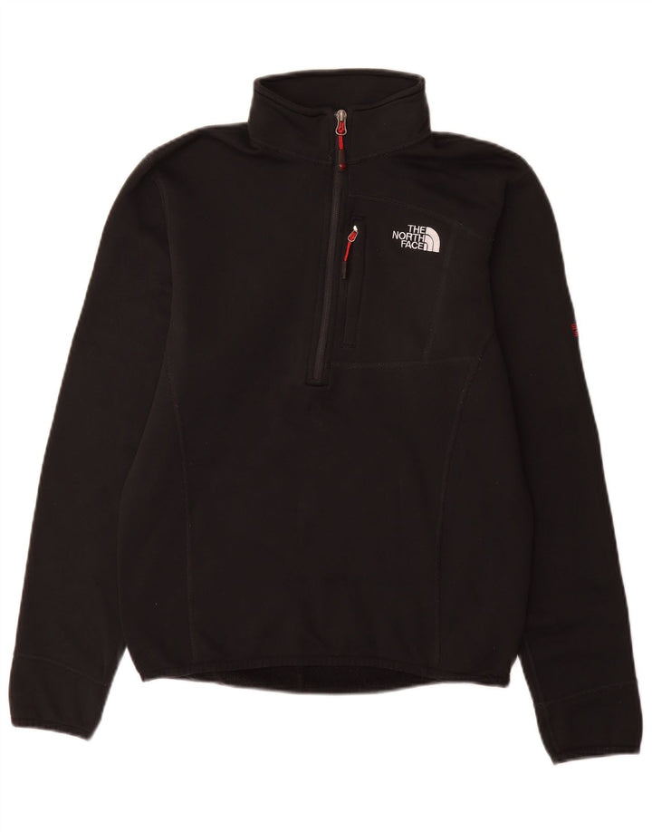 The North Face Mens Zip Neck Sweatshirt Jumper Small Black Polyester