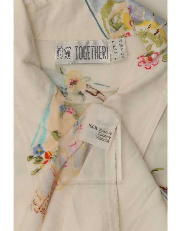 Together Womens Sleeveless Maxi Shirt Dress UK 12 Medium White Patchwork