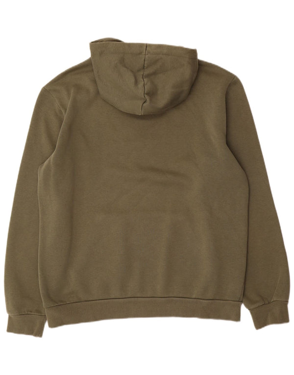 Puma Mens Graphic Hoodie Jumper Medium Khaki Cotton