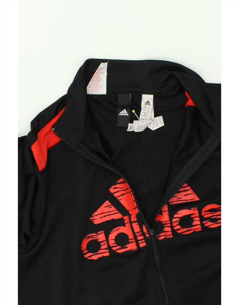 ADIDAS Boys Graphic Tracksuit Top Jacket 15-16 Years Black Colourblock | Vintage Adidas | Thrift | Second-Hand Adidas | Used Clothing | Messina Hembry 