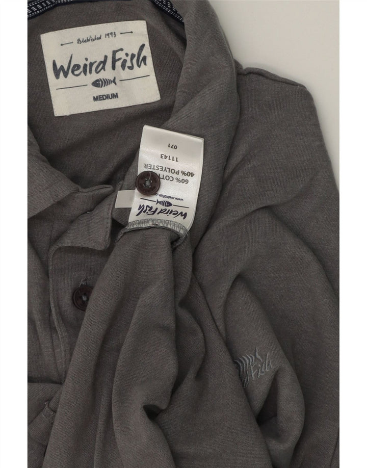 Weird Fish Mens Polo Shirt Medium Grey Cotton