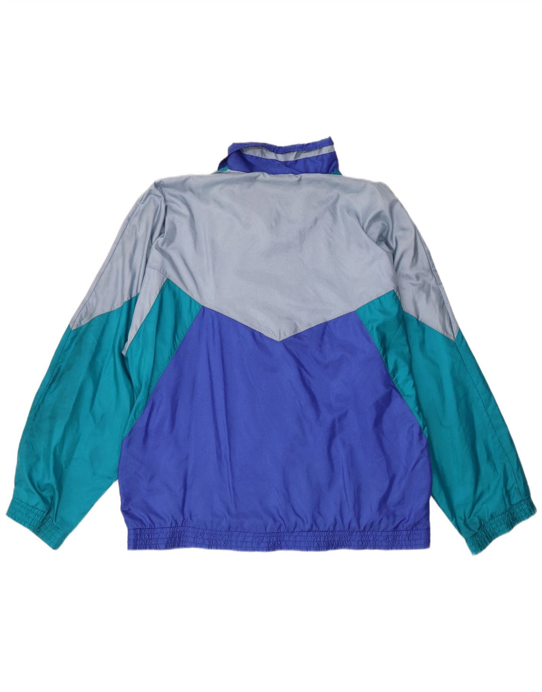 Leopard Mens Tracksuit Top Jacket UK 42/44 Large Blue Colourblock Nylon