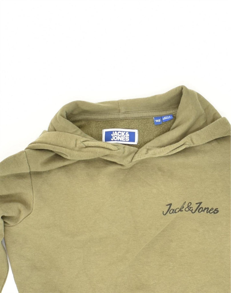 JACK & JONES Boys Hoodie Jumper 10-11 Years  Khaki Cotton | Vintage Jack & Jones | Thrift | Second-Hand Jack & Jones | Used Clothing | Messina Hembry 