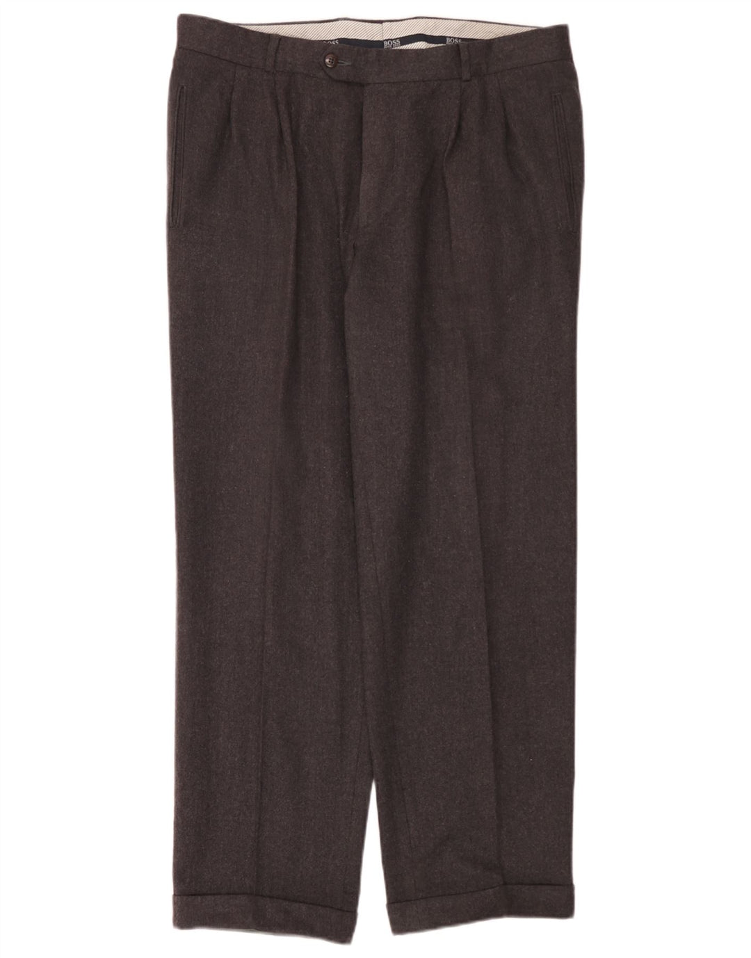 Hugo Boss Mens Pegged Suit Trousers W36 L30 Grey New Wool