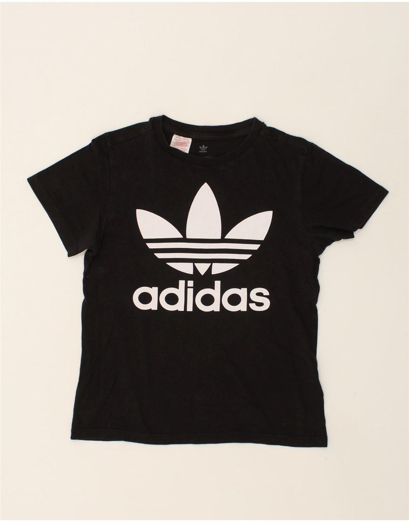 ADIDAS Boys Graphic T-Shirt Top 12-13 Years Black Cotton | Vintage Adidas | Thrift | Second-Hand Adidas | Used Clothing | Messina Hembry 