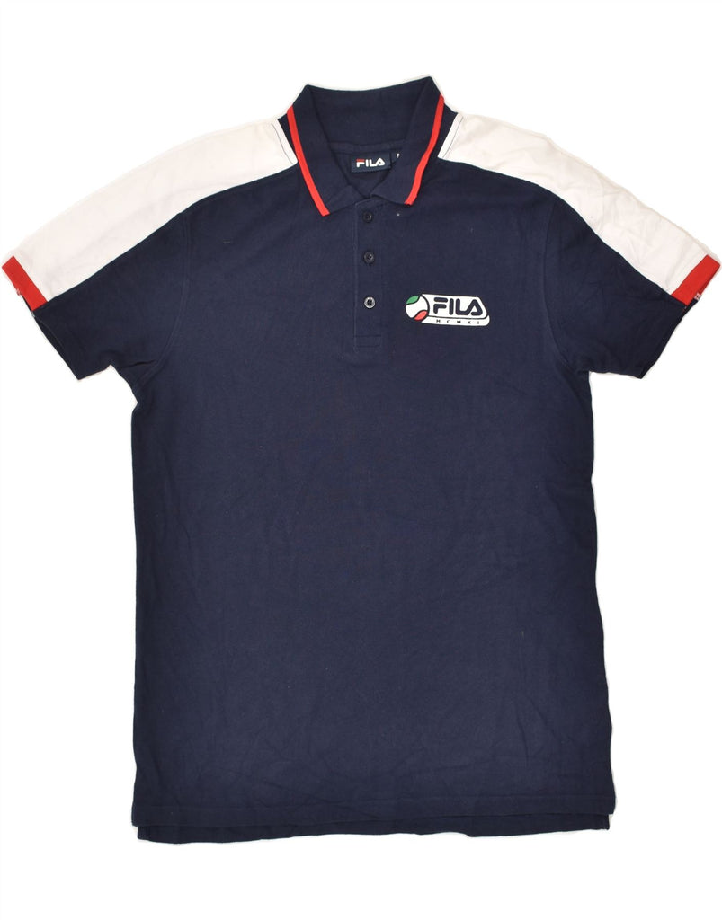 FILA Mens Polo Shirt Small Navy Blue Cotton | Vintage Fila | Thrift | Second-Hand Fila | Used Clothing | Messina Hembry 