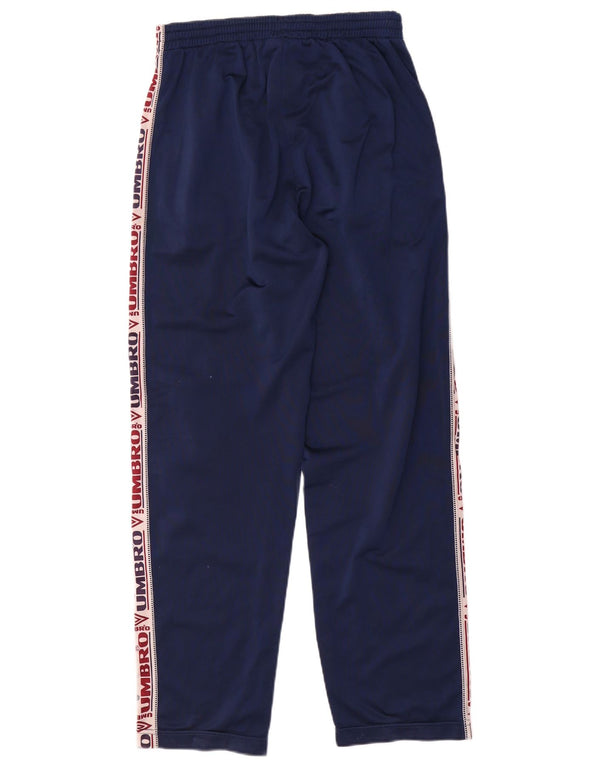 Umbro Mens Graphic Tracksuit Trousers Small Navy Blue Colourblock Polyester