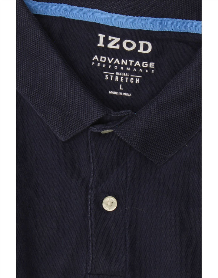 IZOD Mens Polo Shirt Large Navy Blue Cotton Vintage Izod and Second-Hand Izod from Messina Hembry 