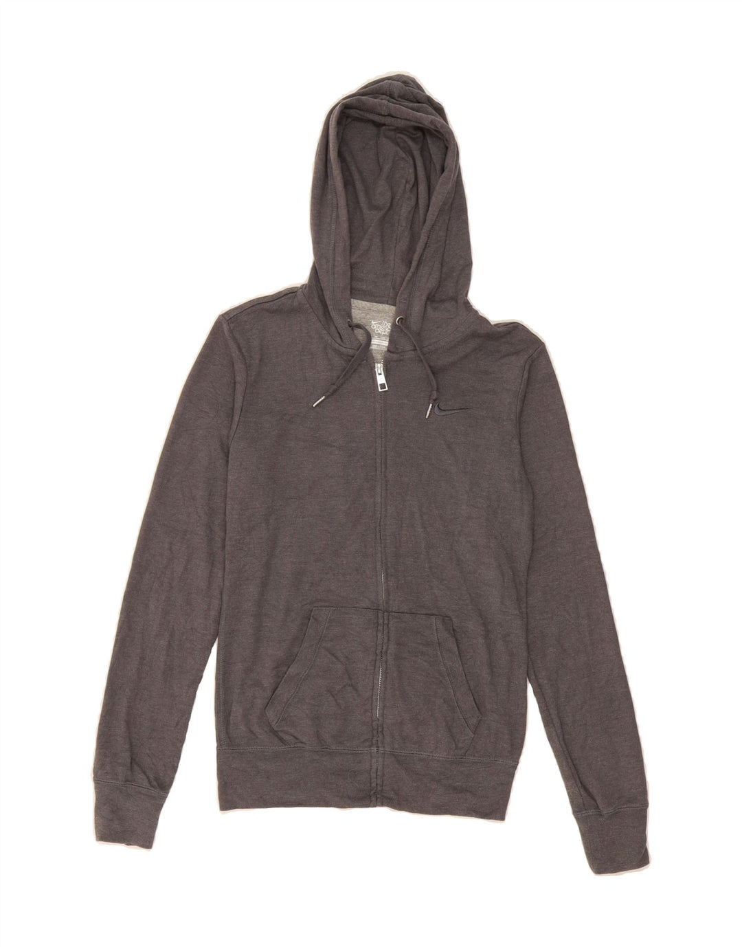 NIKE Womens Zip Hoodie Sweater UK 6 XS Grey Cotton Vintage Nike and Second-Hand Nike from Messina Hembry 