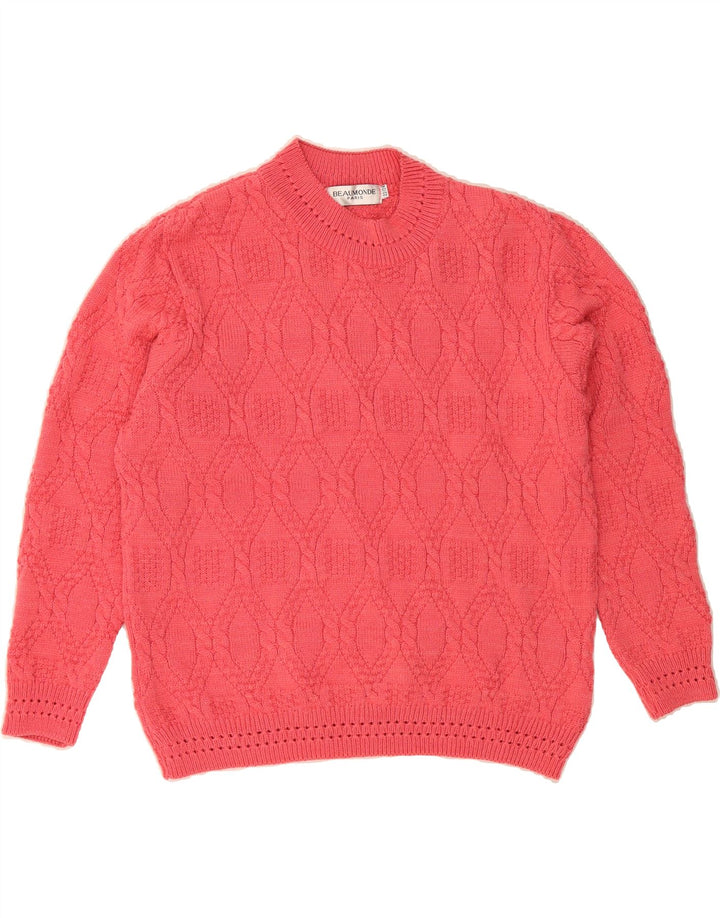 VINTAGE Womens Crew Neck Jumper Sweater US 22/24 3XL Pink Polyester Vintage Vintage and Second-Hand Vintage from Messina Hembry 