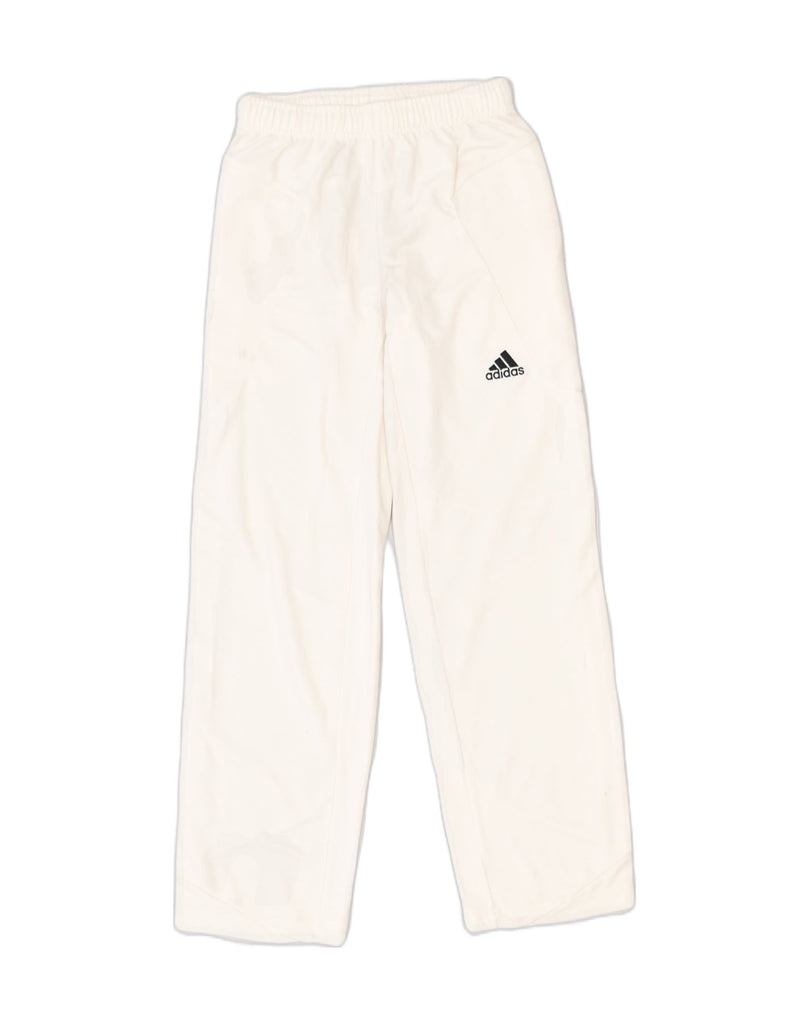 ADIDAS Girls Tracksuit Trousers 11-12 Years Off White Polyester | Vintage Adidas | Thrift | Second-Hand Adidas | Used Clothing | Messina Hembry 