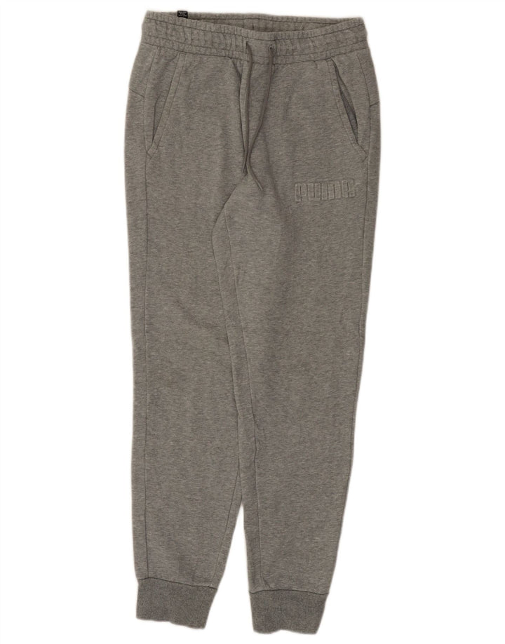 PUMA Mens Graphic Tracksuit Trousers Joggers Small  Grey Cotton