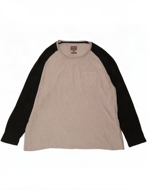 Fat Face Mens Top Long Sleeve 2XL Grey Colourblock Cotton