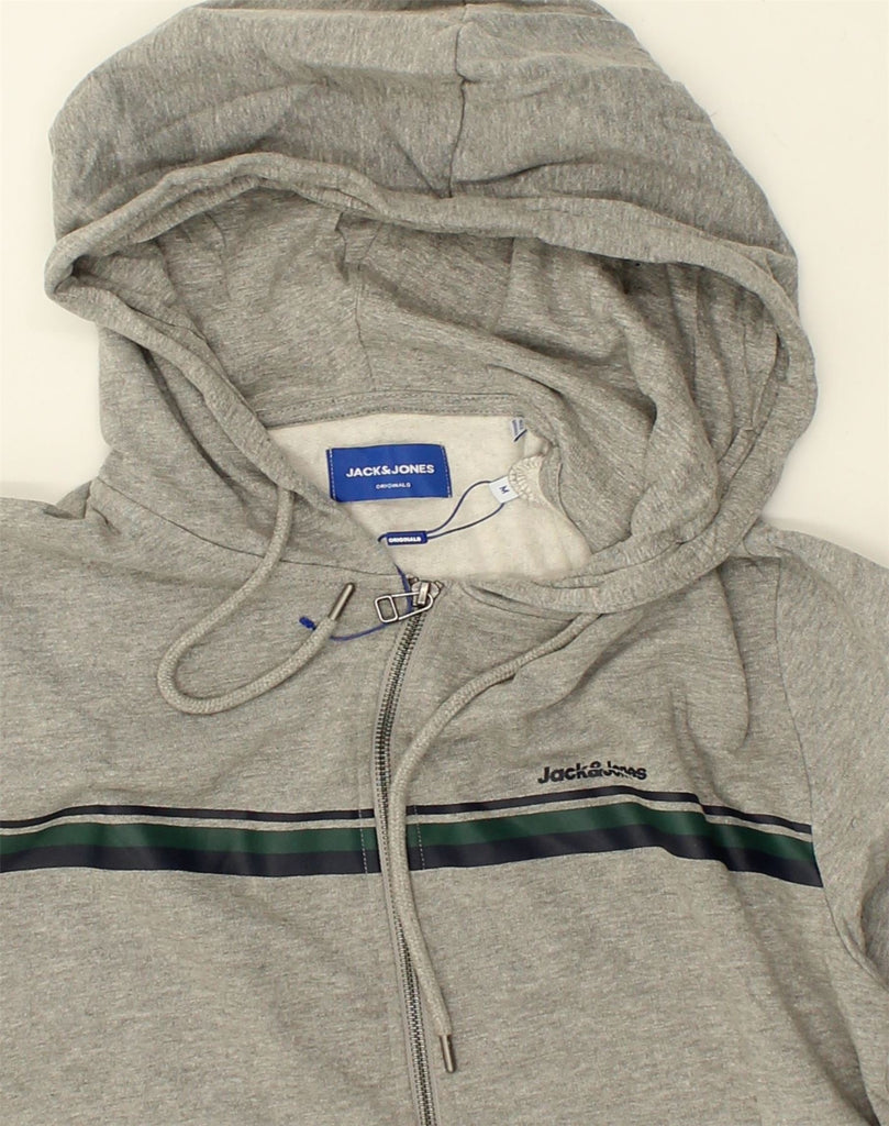 JACK & JONES Mens Zip Hoodie Sweater Medium Grey Cotton | Vintage Jack & Jones | Thrift | Second-Hand Jack & Jones | Used Clothing | Messina Hembry 