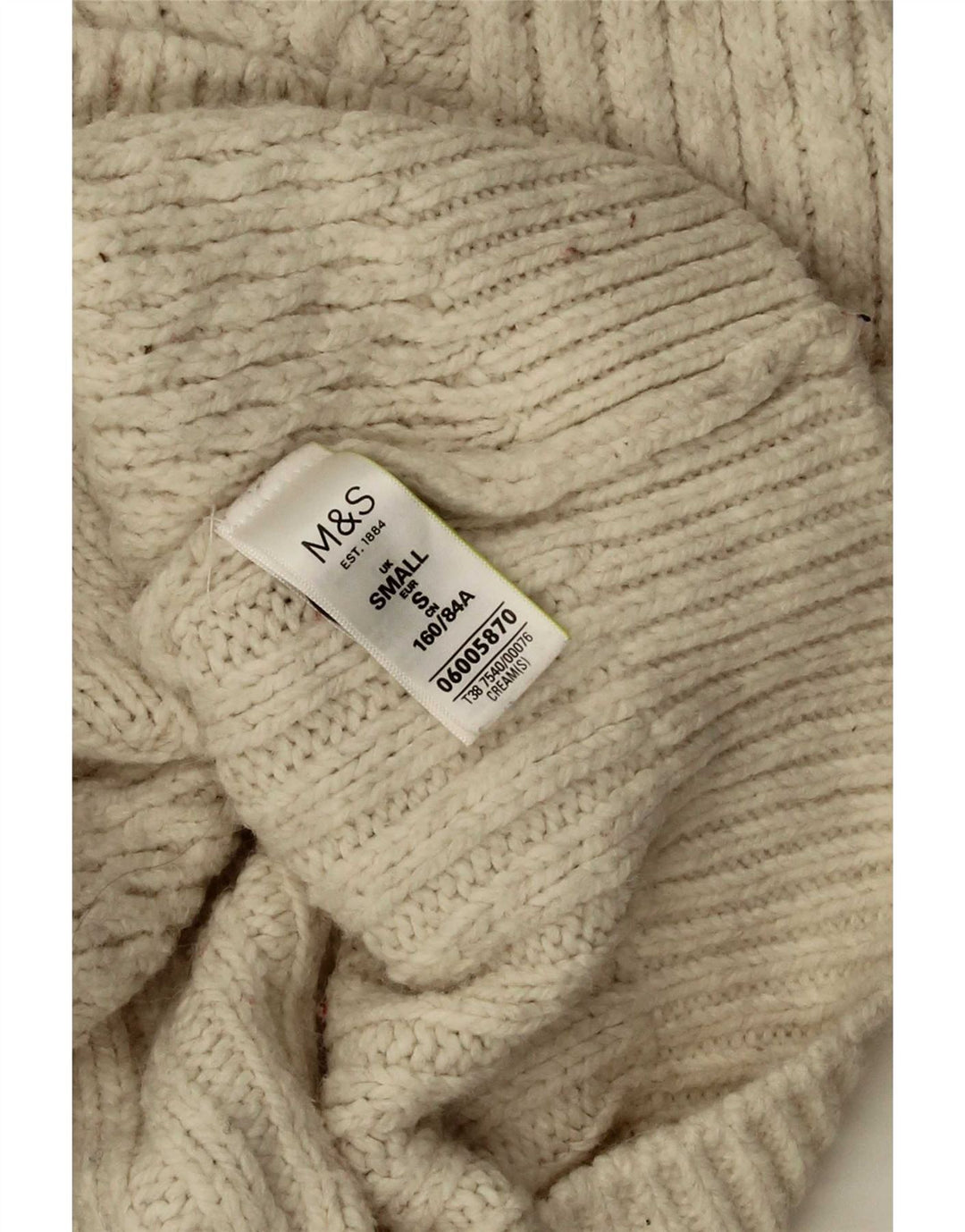 Marks & Spencer Womens Oversized Cardigan Sweater UK 10 Small Beige Acrylic