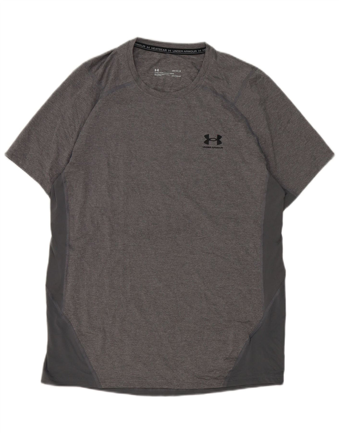 Under Armour Mens Heat Gear T-Shirt Top Large Grey Polyester