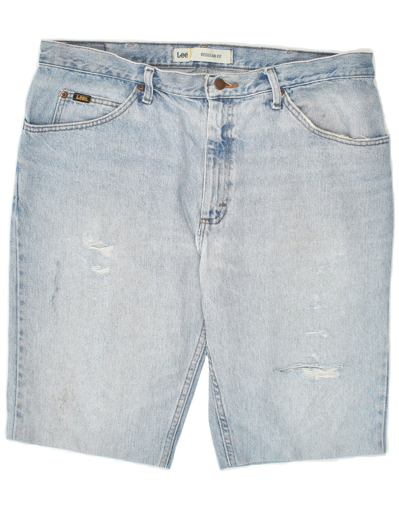 LEE Mens Regular Fit Distressed Denim Shorts W38 XL Blue Cotton Vintage Lee and Second-Hand Lee from Messina Hembry 