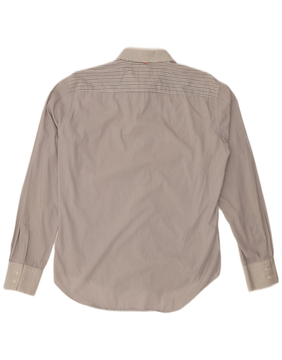 Hugo Boss Mens Shirt Medium Grey Striped Cotton