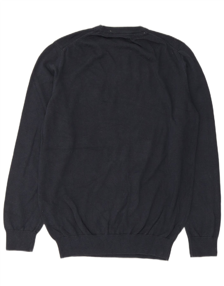 Barbour Mens Crew Neck Jumper Sweater Medium Navy Blue Cotton