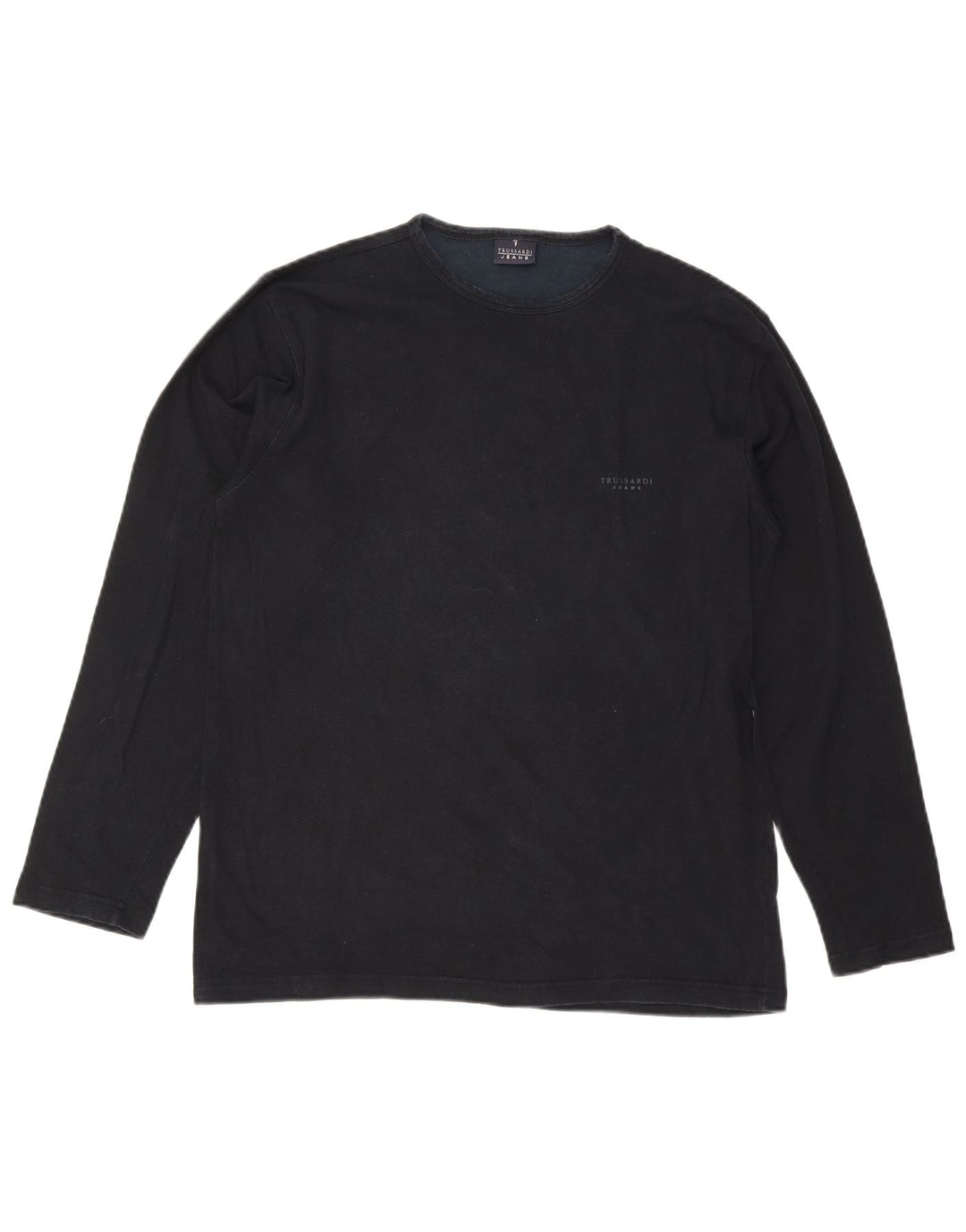 Trussardi Jeans Mens Top Long Sleeve 2XL Black Viscose