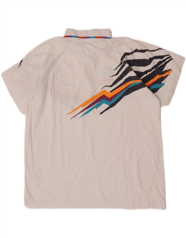 Lotto Mens Graphic Polo Shirt Large White Cotton
