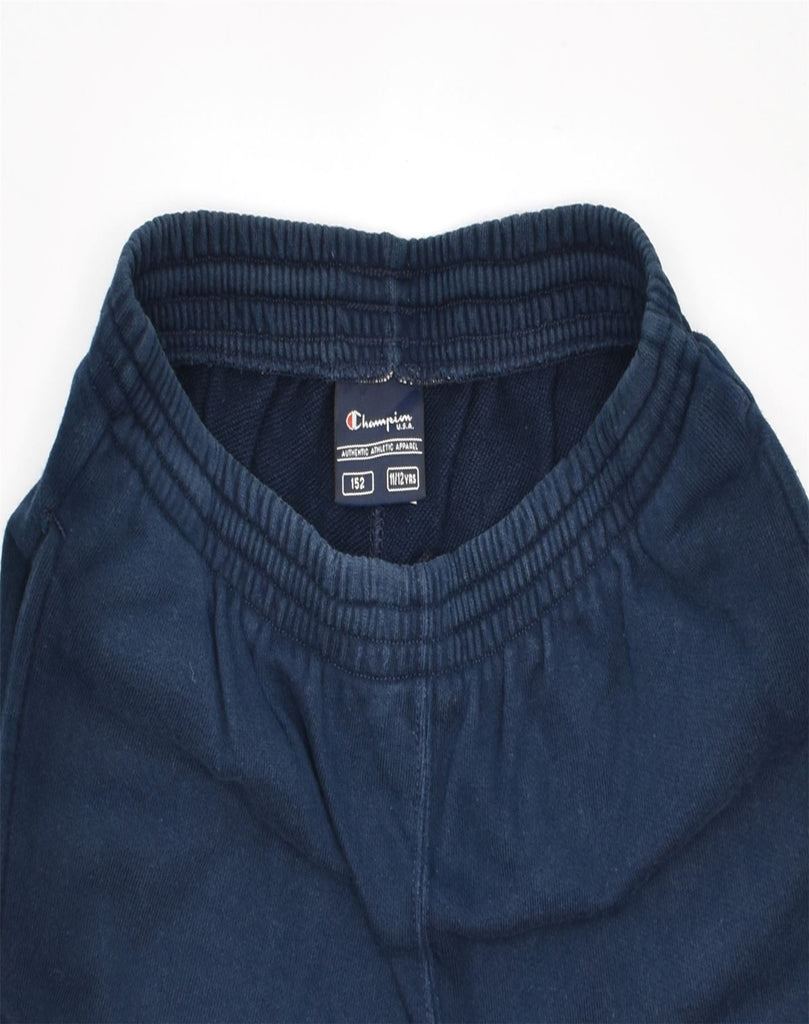 CHAMPION Boys Tracksuit Trousers 11-12 Years Navy Blue Cotton | Vintage | Thrift | Second-Hand | Used Clothing | Messina Hembry 