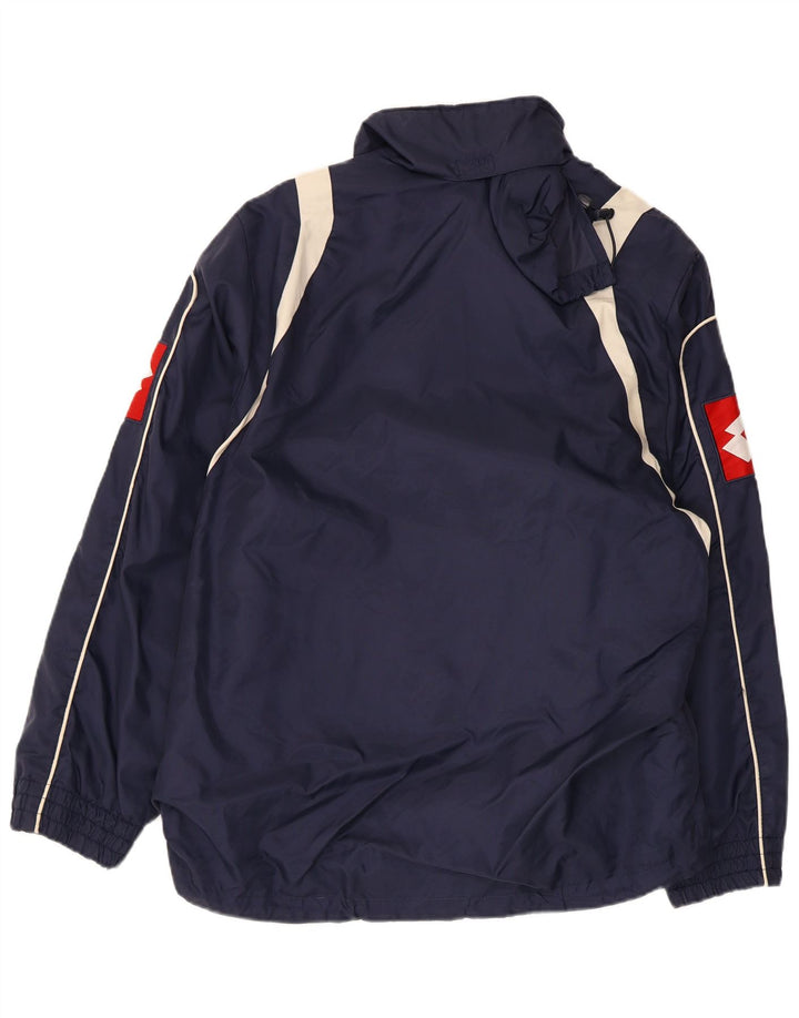 Lotto Mens Graphic Tracksuit Top Jacket Small Navy Blue Colourblock