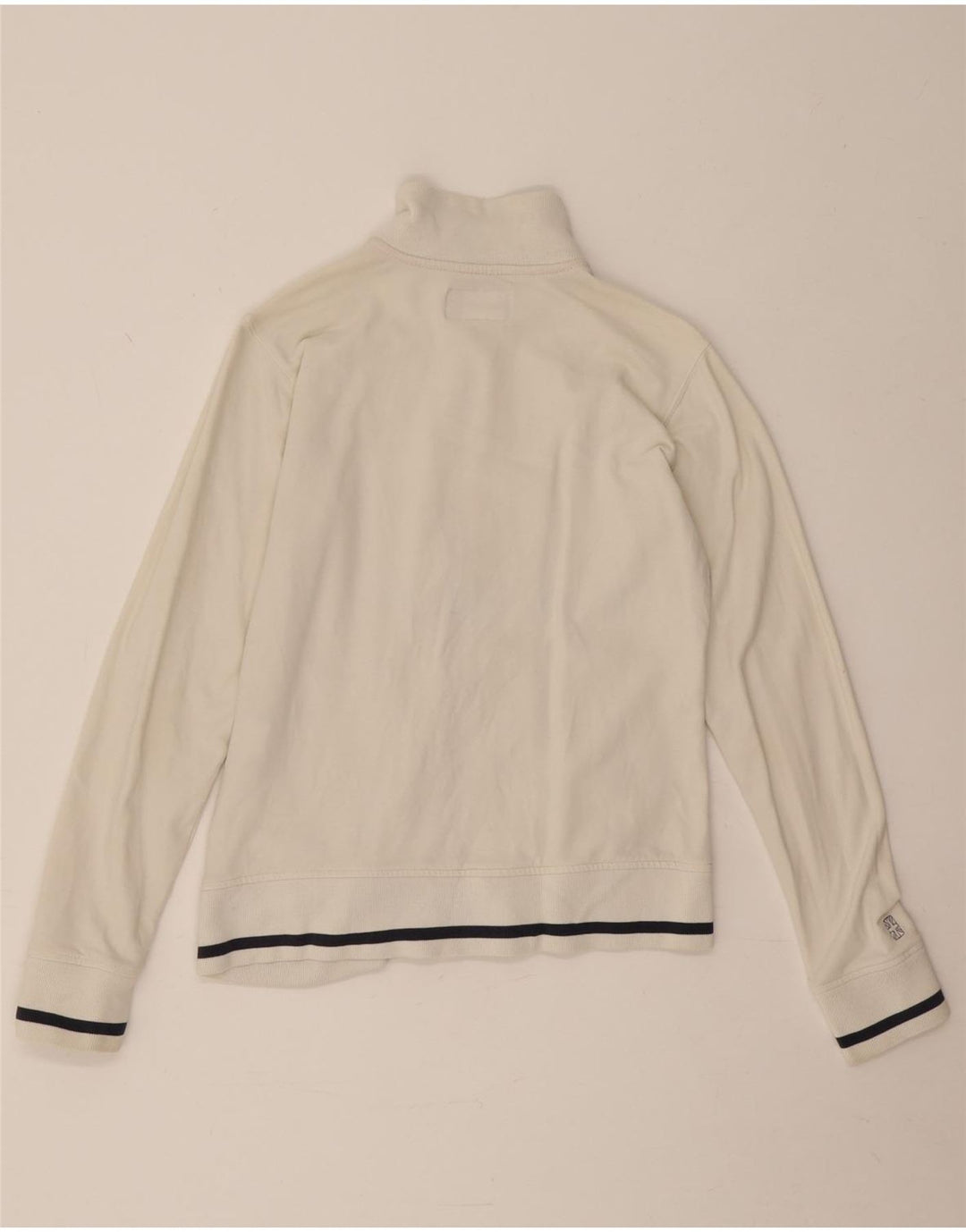 Reebok Womens Tracksuit Top Jacket UK 12 Medium White Cotton